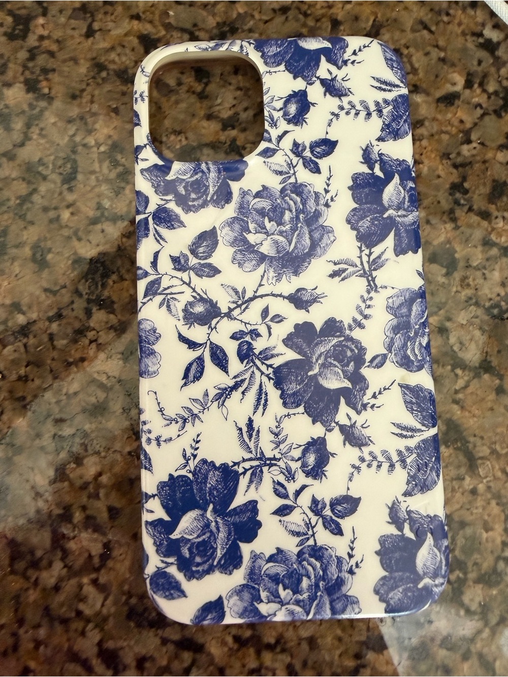 Blue Floral Protective  i Phone 13 Case -

White & Blue floral